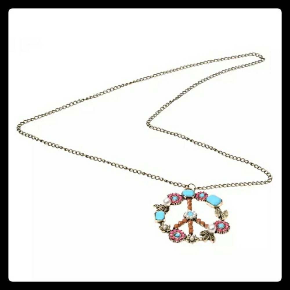 Peace Necklace Womens Hippie Bohemian Wear - Picture 3 of 6